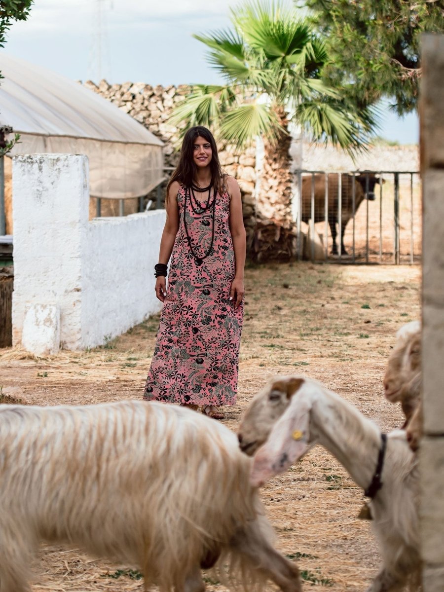 Vestito Seta Belen - rosa - Bijondo