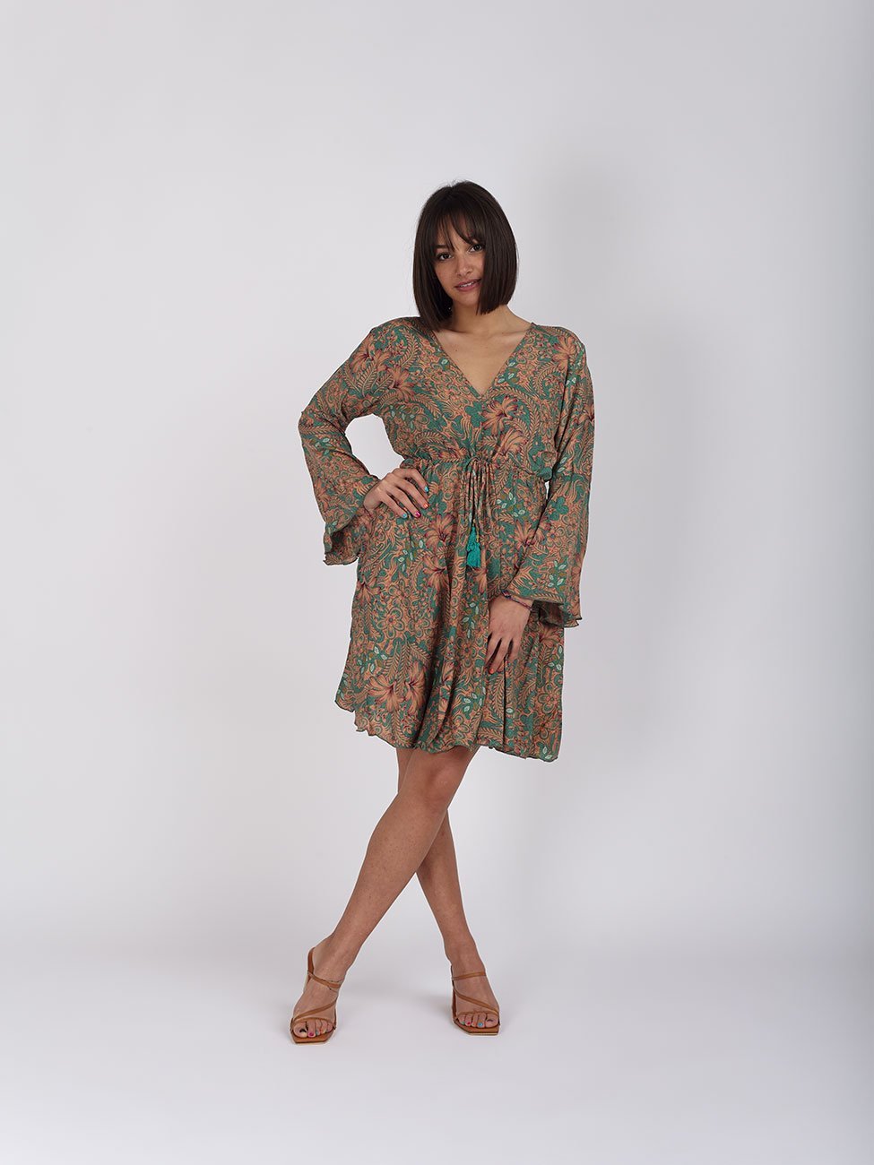 Vestito Seta Dorotea - azzurro - Bijondo