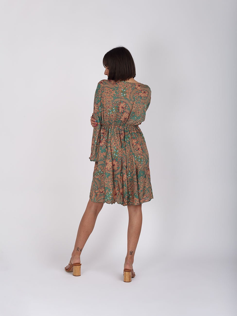 Vestito Seta Dorotea - verde - Bijondo