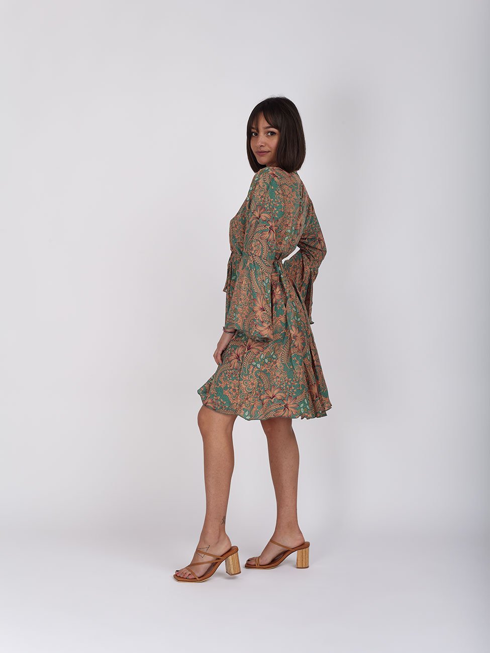 Vestito Seta Dorotea - verde - Bijondo