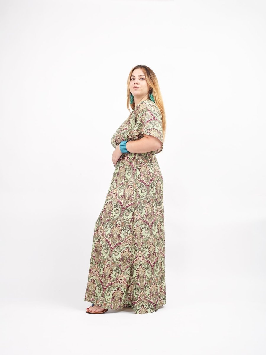 Vestito Seta Marigold - verde - Bijondo