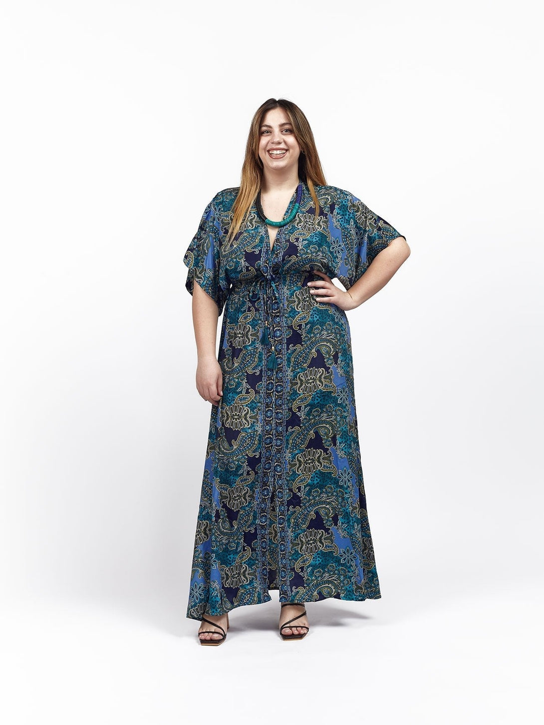 Vestito Seta Marigold - azzurro - Bijondo