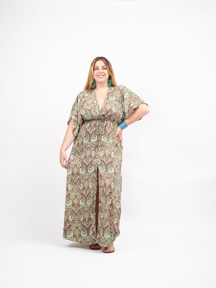 Vestito Seta Marigold - verde - Bijondo