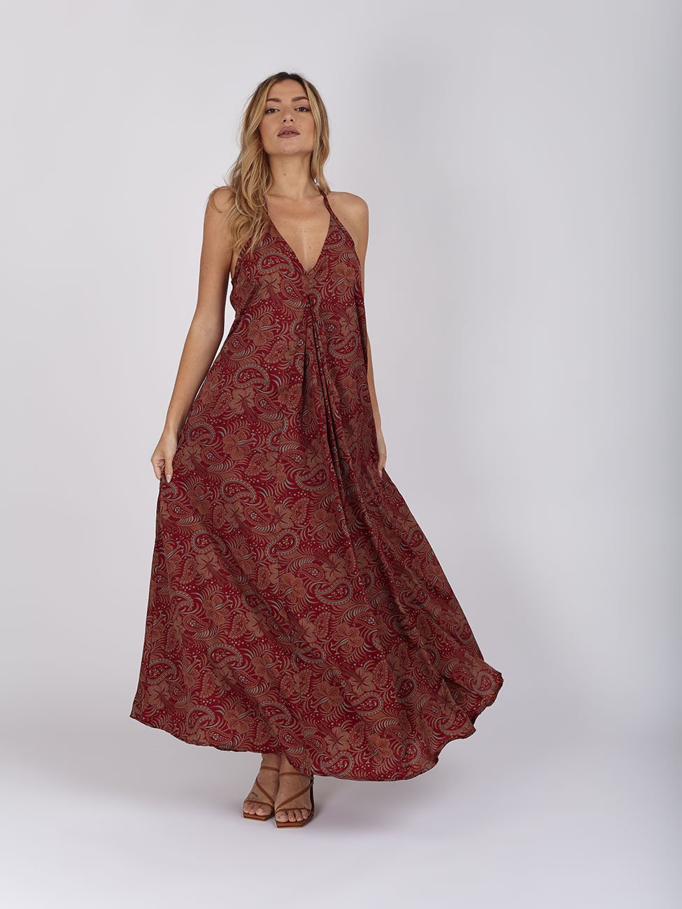 Vestito Seta Ramiza - rosso - Bijondo