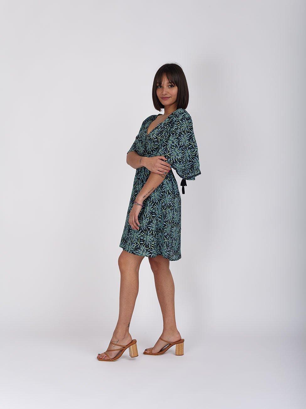 Vestito Seta Talia - azzurro - Bijondo