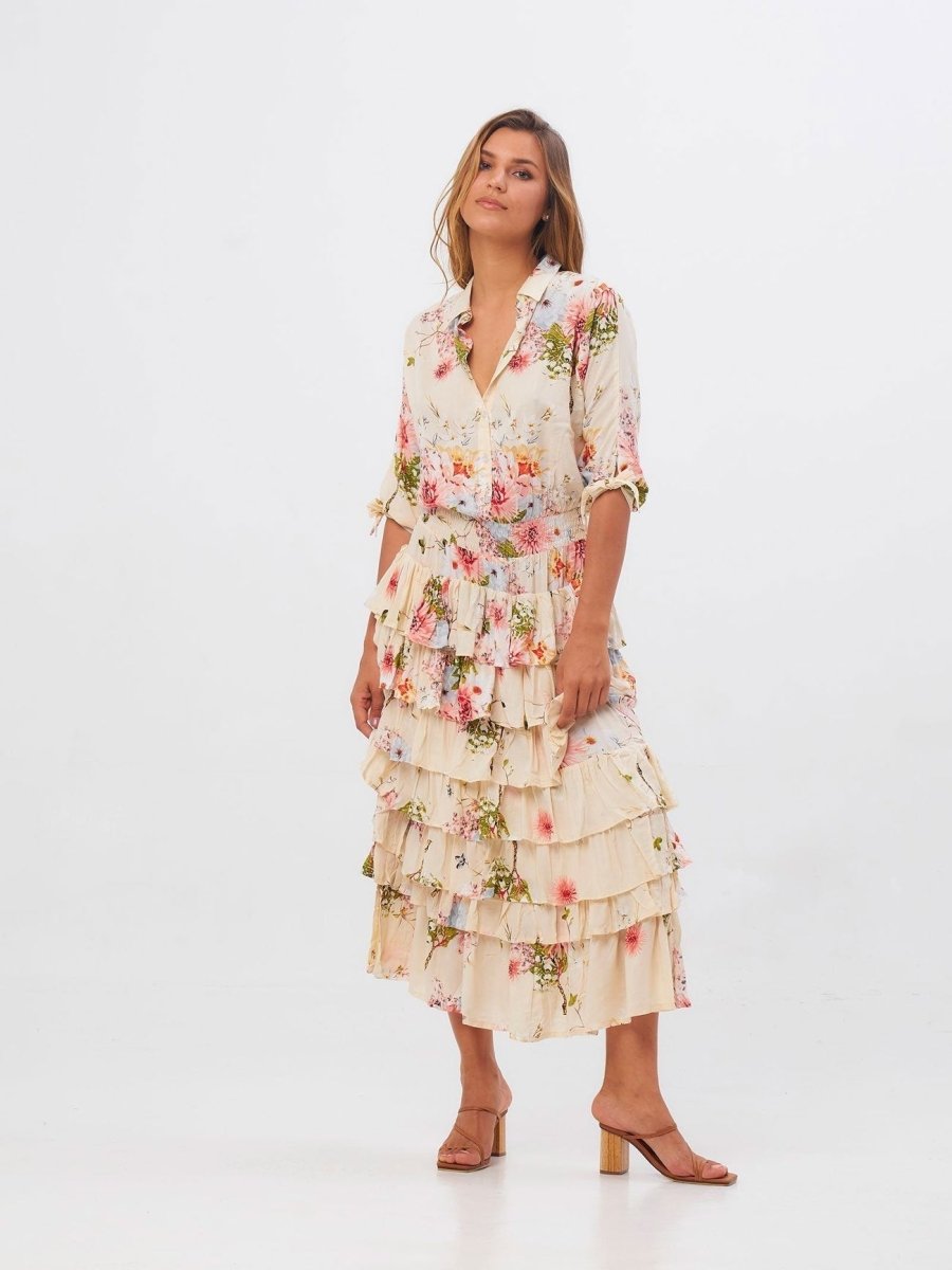 Vestito Stefanie lungo - fucsia - Bijondo