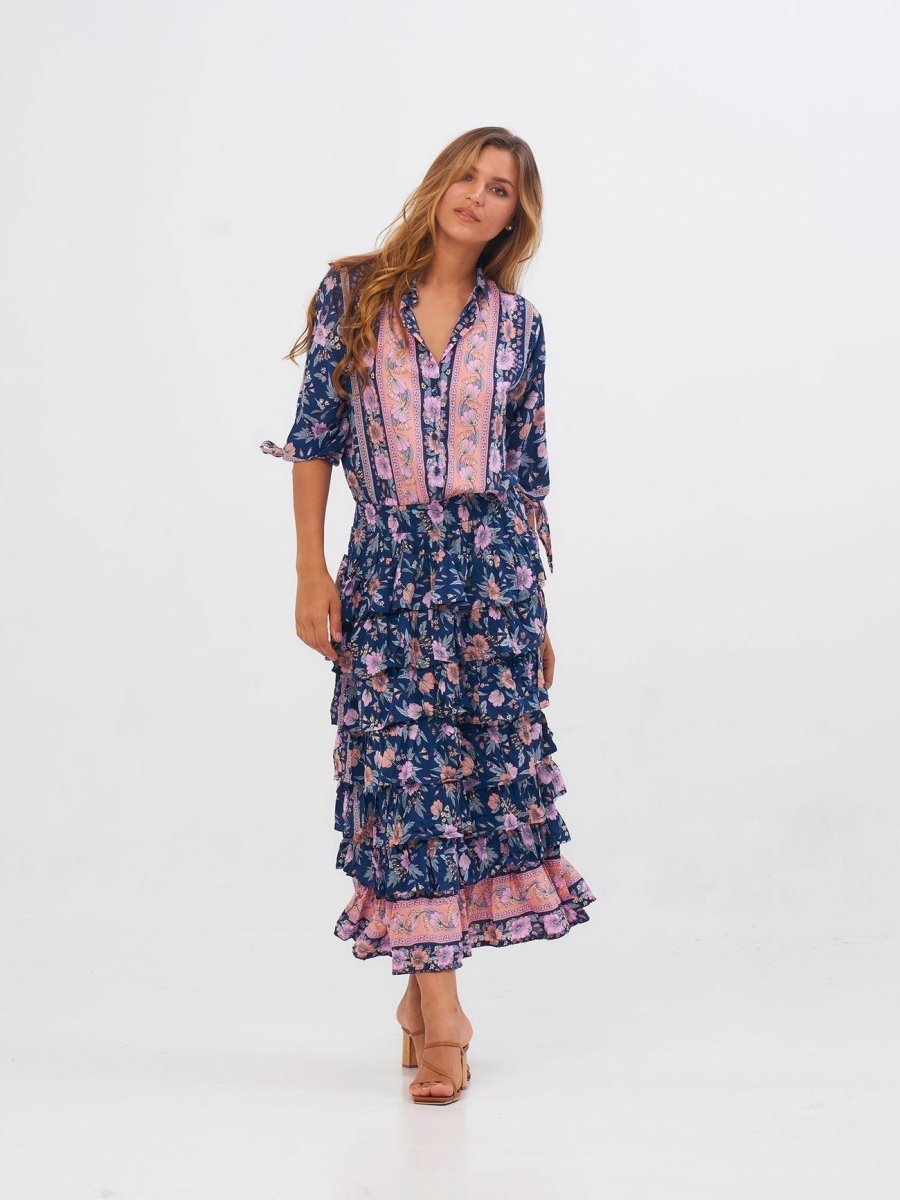 Vestito Stefanie lungo - blu - Bijondo