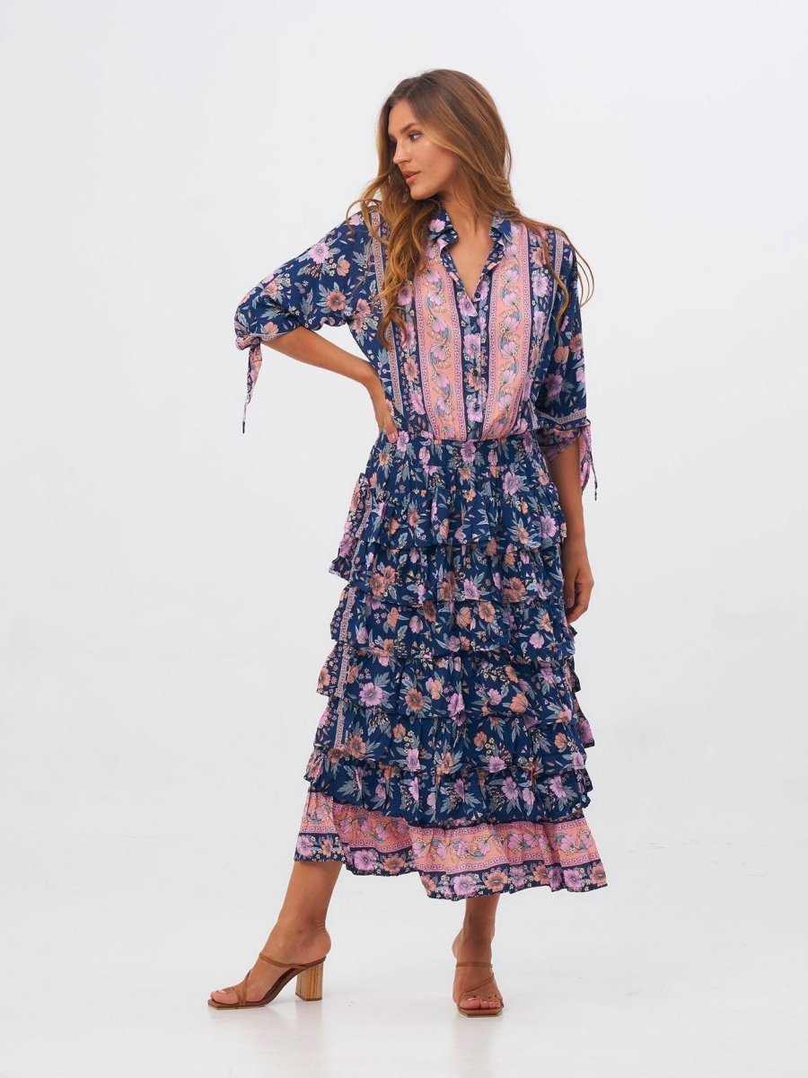 Vestito Stefanie lungo - blu - Bijondo