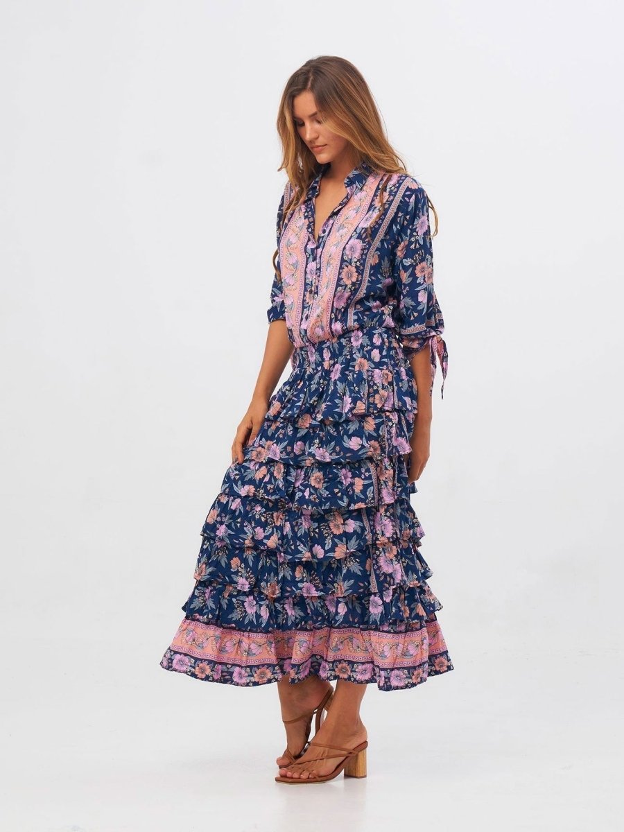 Vestito Stefanie lungo - blu - Bijondo