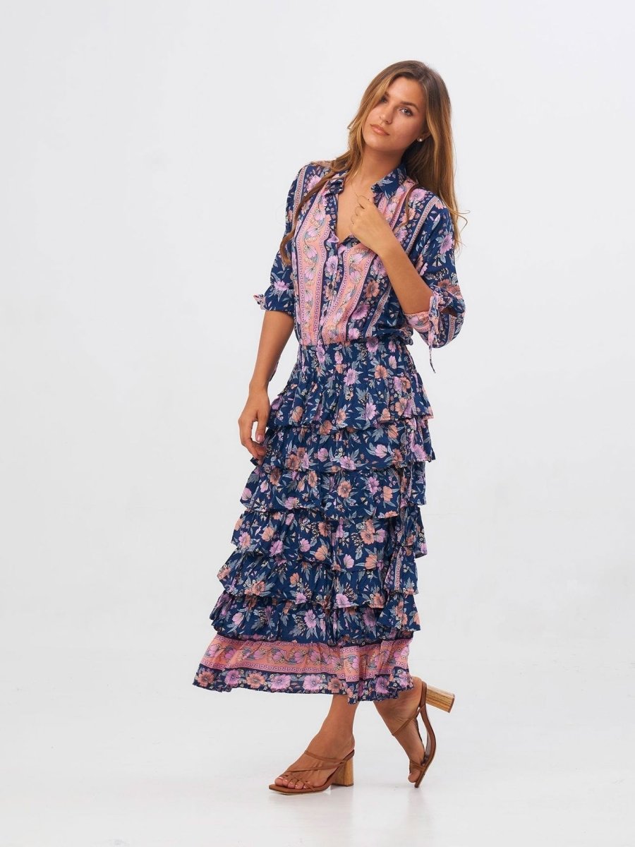 Vestito Stefanie lungo - blu - Bijondo