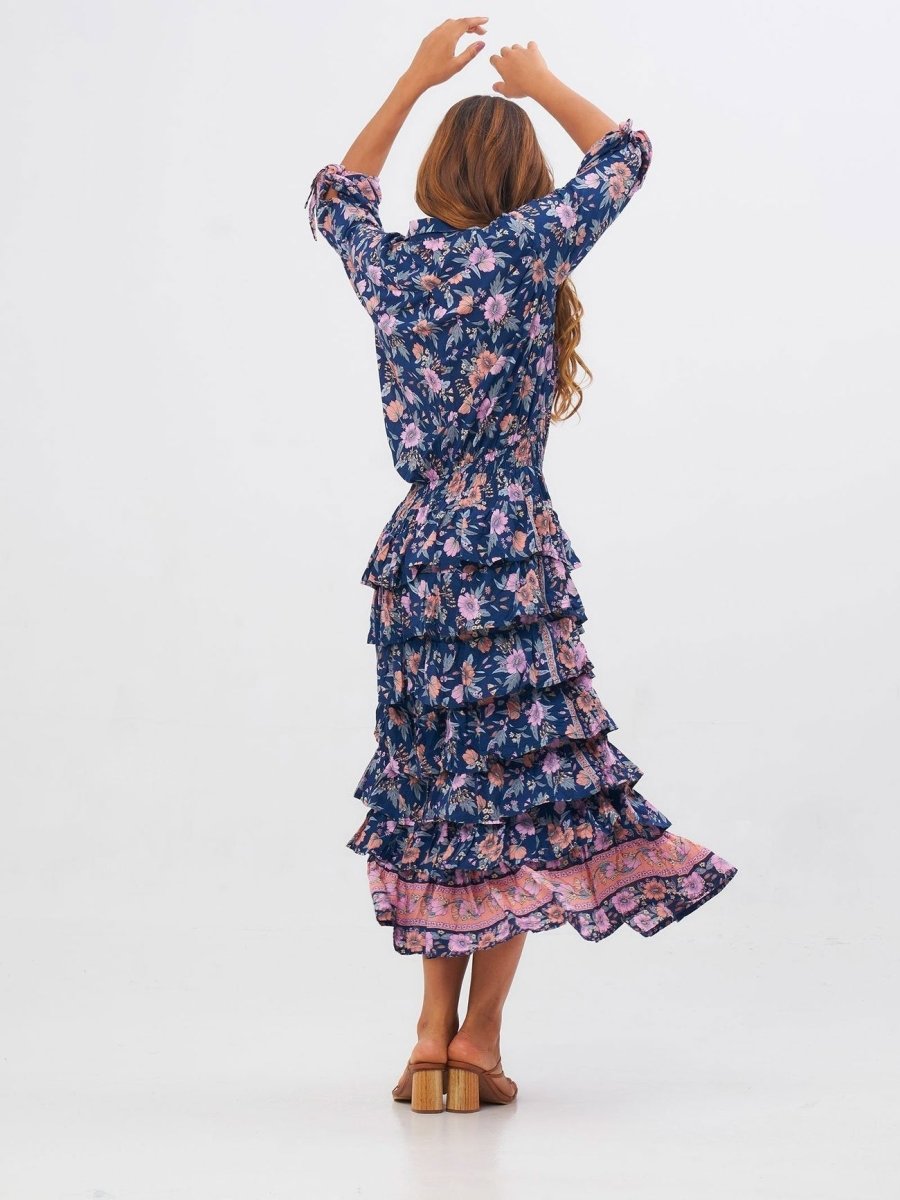 Vestito Stefanie lungo - blu - Bijondo