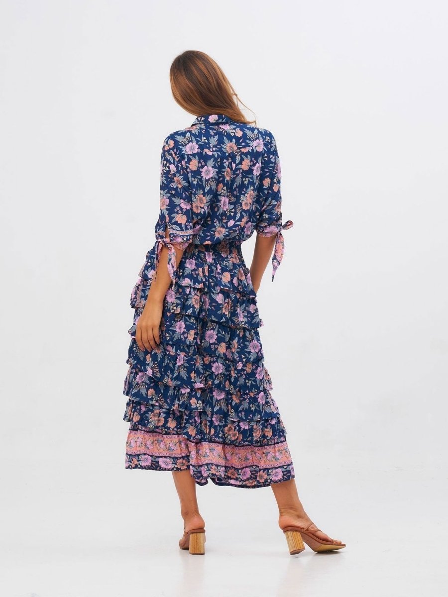 Vestito Stefanie lungo - blu - Bijondo