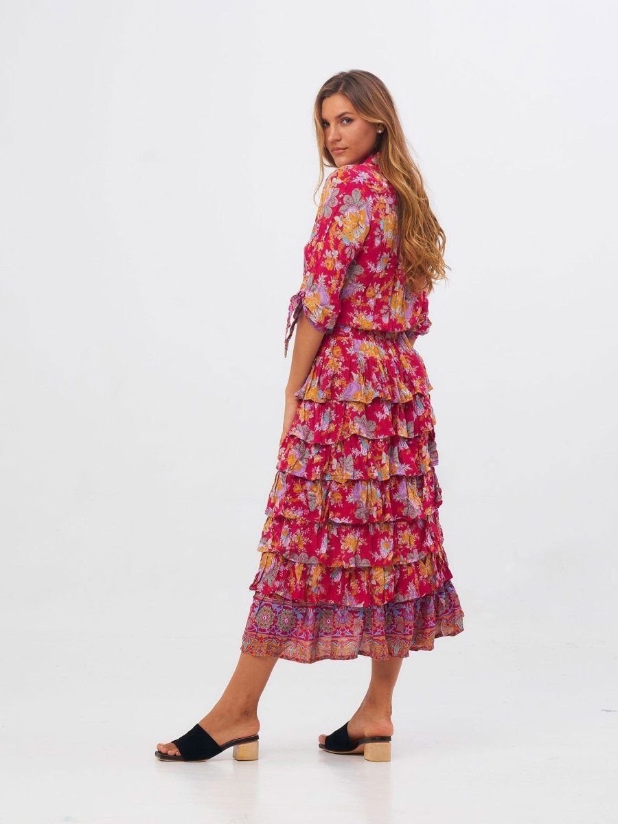 Vestito Stefanie lungo - fucsia - Bijondo