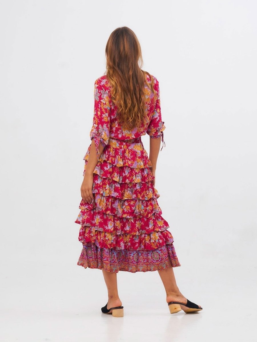 Vestito Stefanie lungo - fucsia - Bijondo