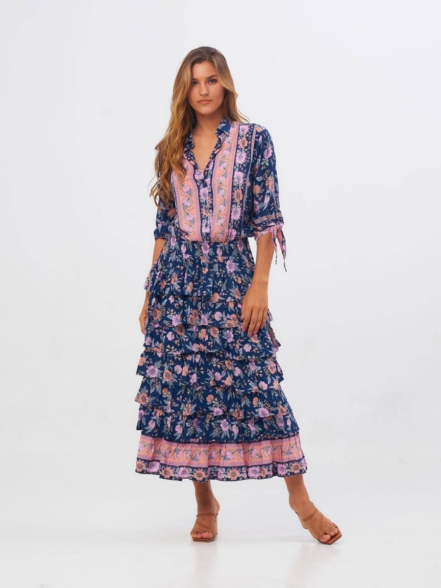 Vestito Stefanie lungo - blu - Bijondo