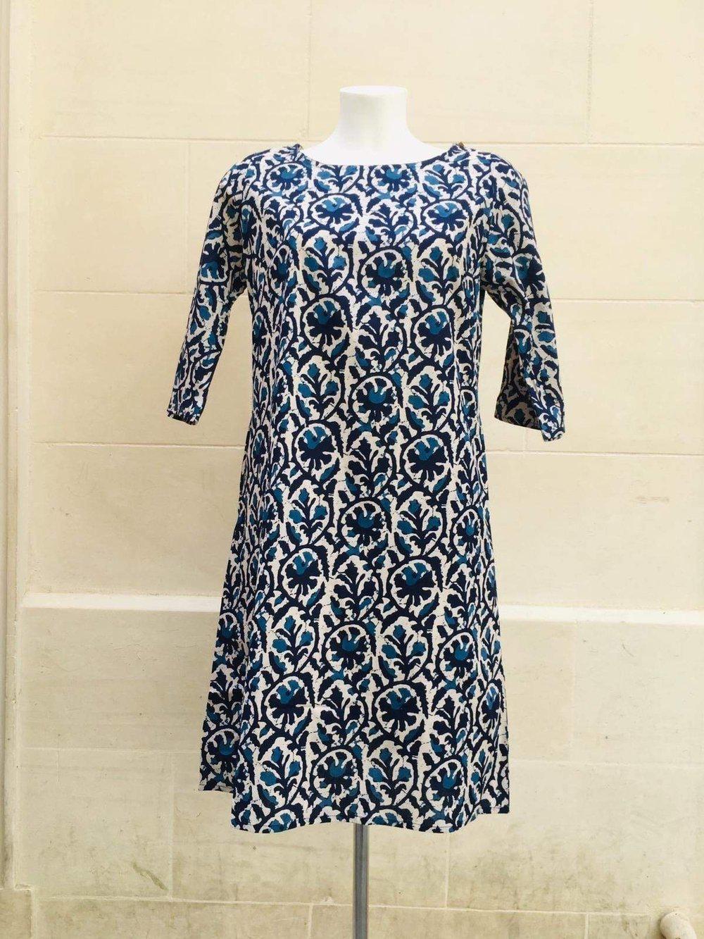 Vestito Tracy cotone - blu - Bijondo