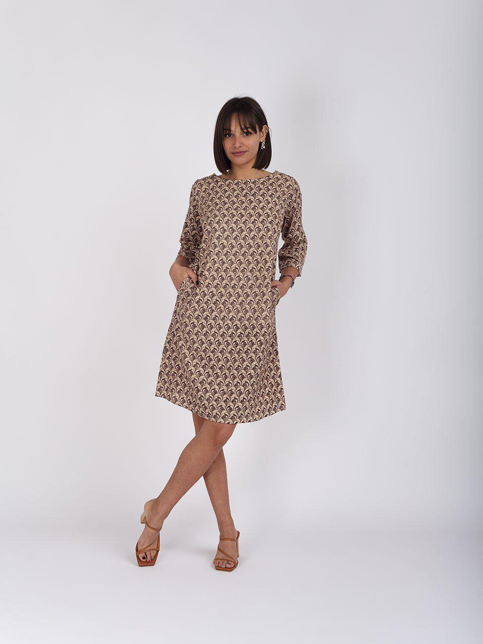 Vestito Tracy cotone - marrone - Bijondo