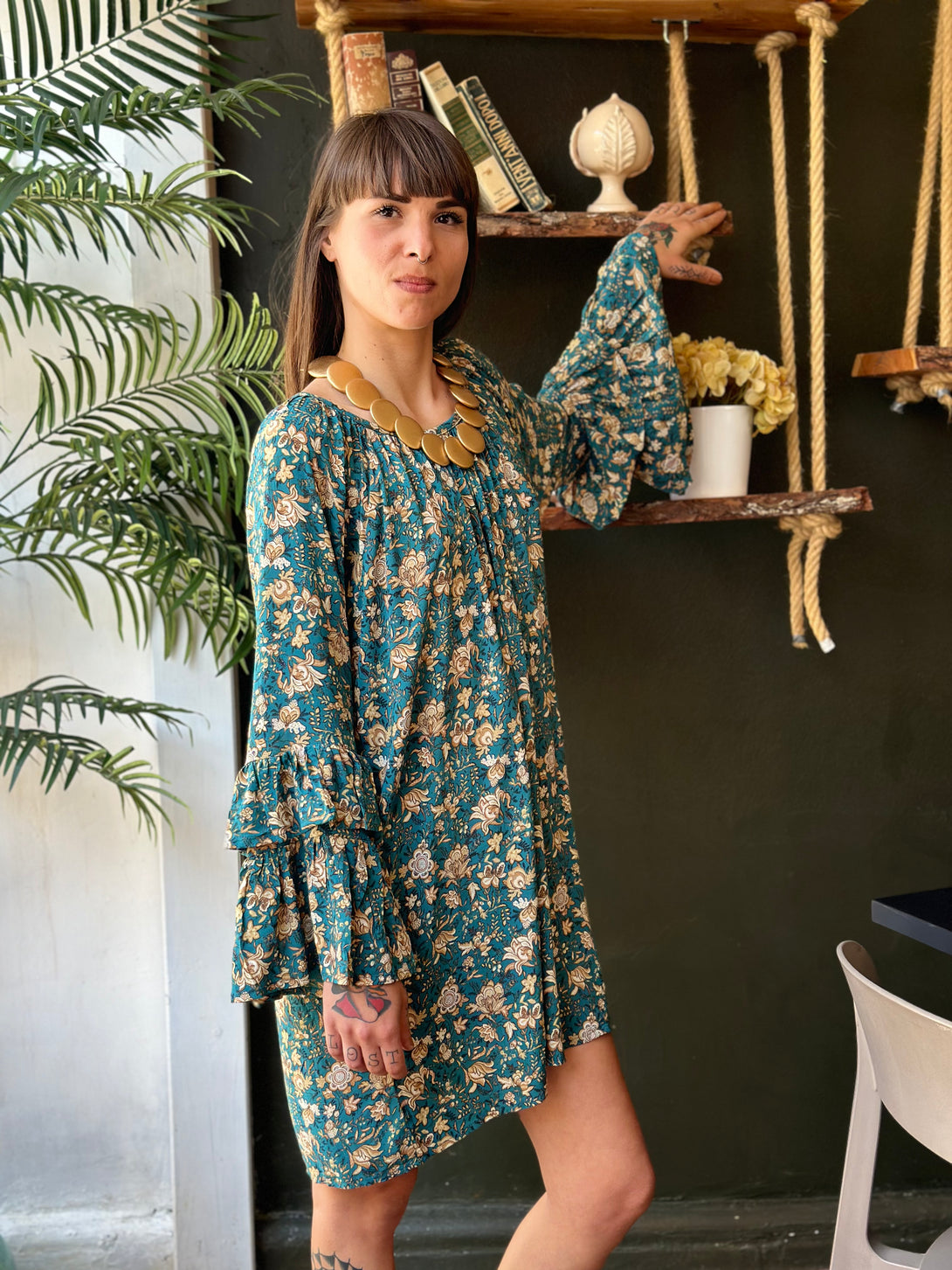 Vestito blusa Soluna rayon corto-Vestito-Bijondo-Bijondo