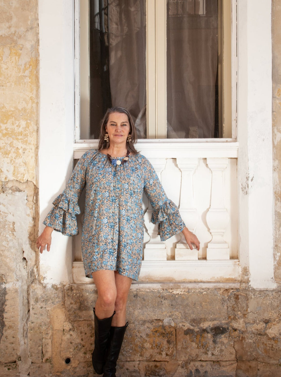 Vestito blusa Soluna rayon corto-Vestito-Bijondo-Bijondo