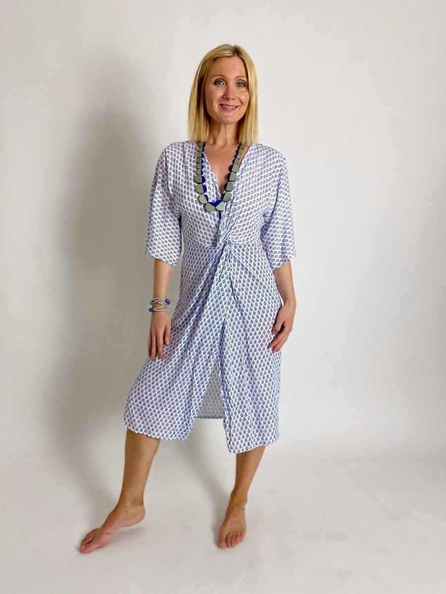 Vestito caftano Marie - bianco - Bijondo