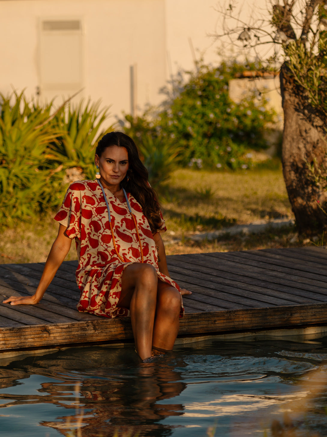 Vestito caftano cotone Natalia-Vestito-WhyY-Terra-taglia unica-Bijondo