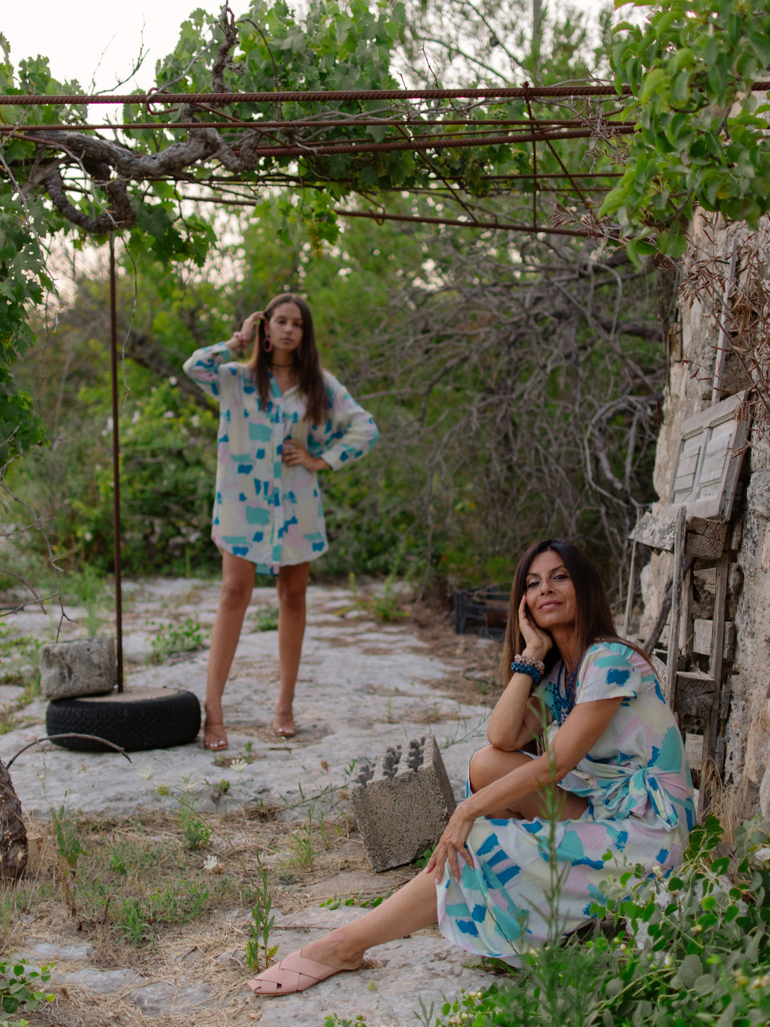 Vestito camicia corto con tasche Enza-celeste-Bijondo