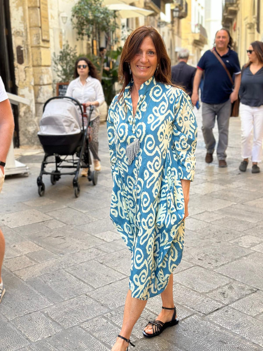 Vestito camicione cotone Jhola-Vestito-WhyY-celeste bianco-S-M-Bijondo