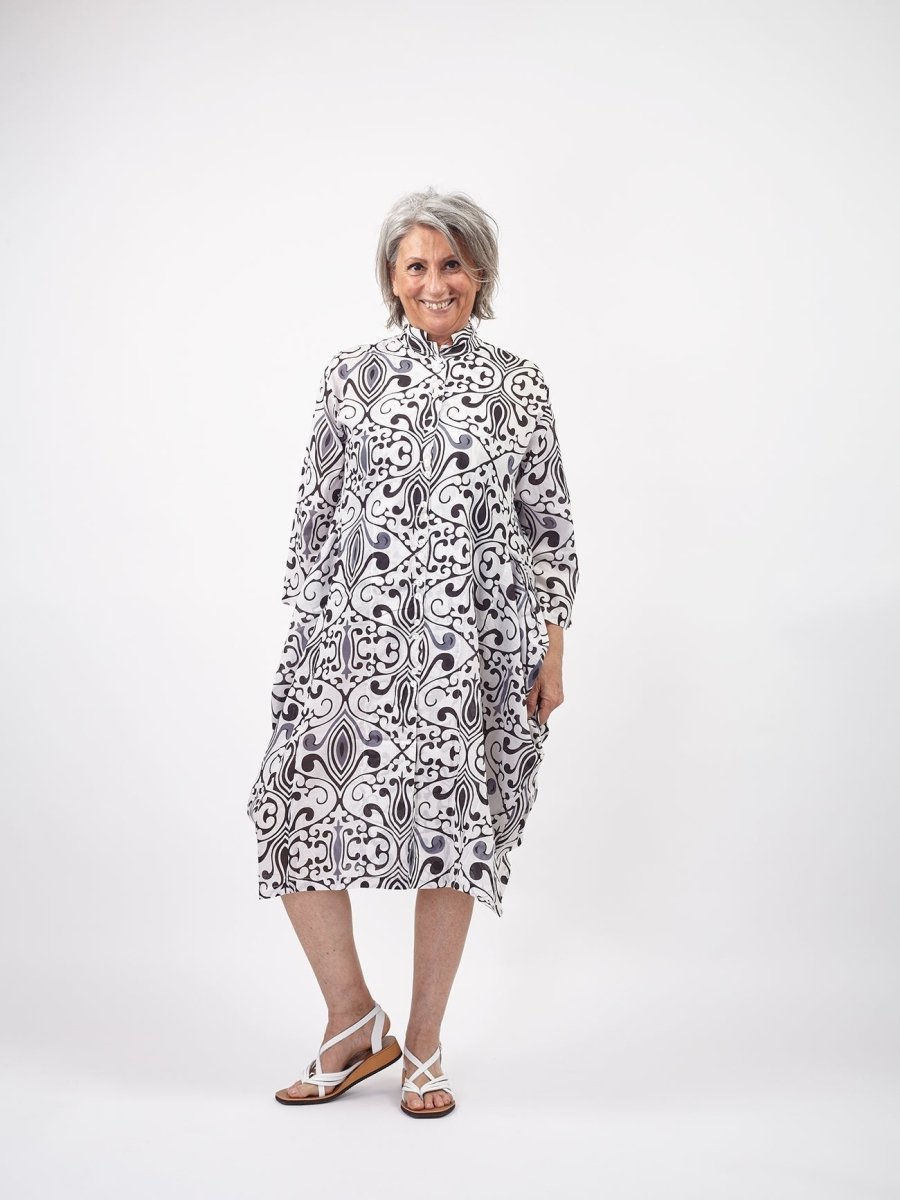 Vestito camicione cotone Jhola - grigio cashmere - Bijondo