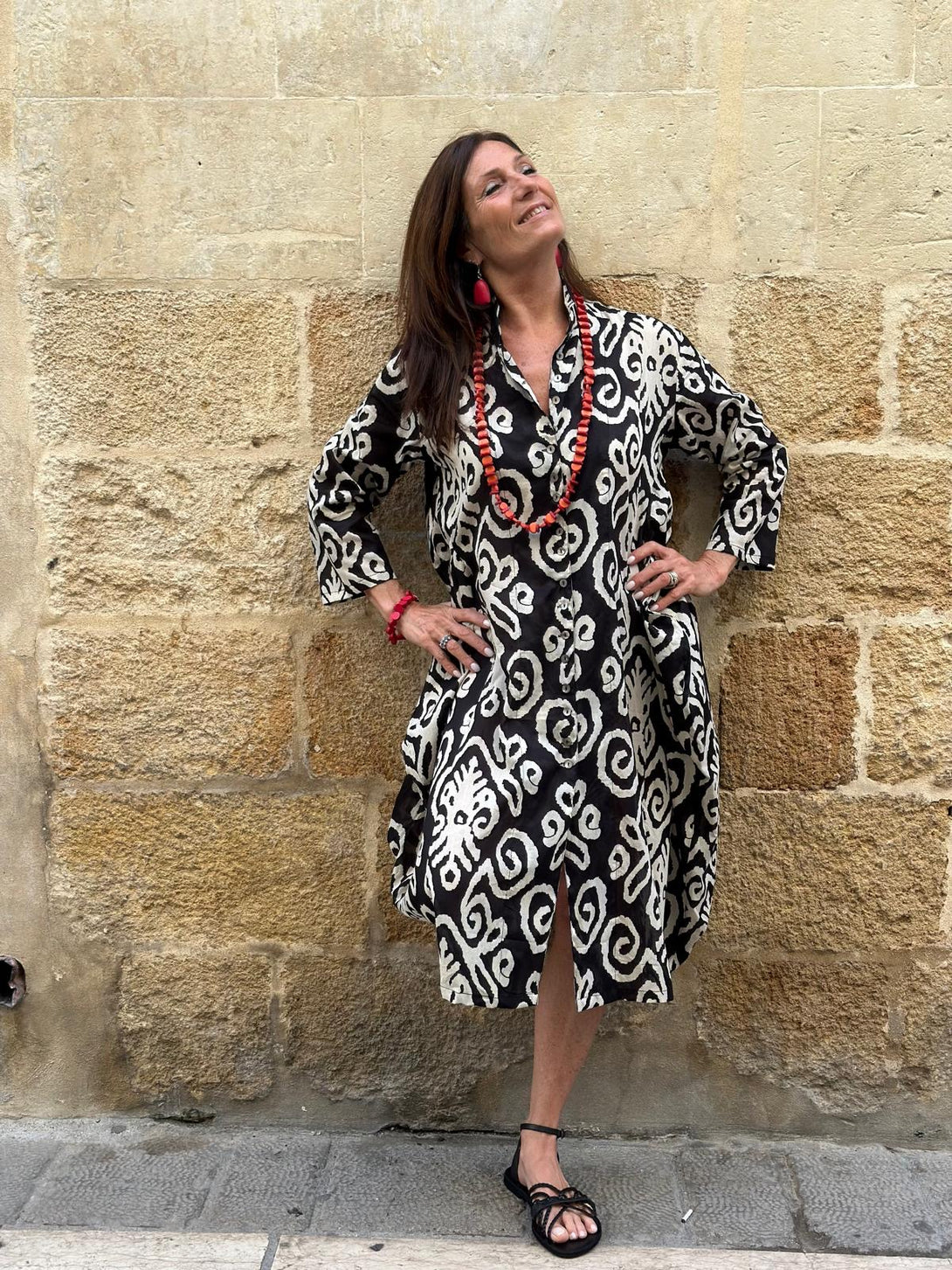 Vestito camicione cotone Jhola-Vestito-WhyY-nero-S-M-Bijondo