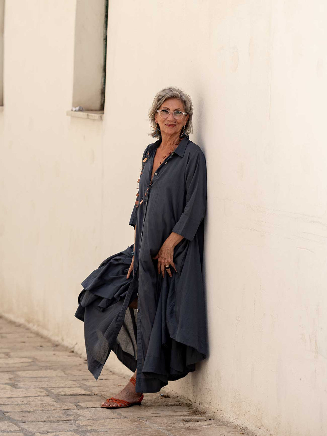 Vestito camicione cotone oversized Hanni-Vestito-Bijondo-Bijondo