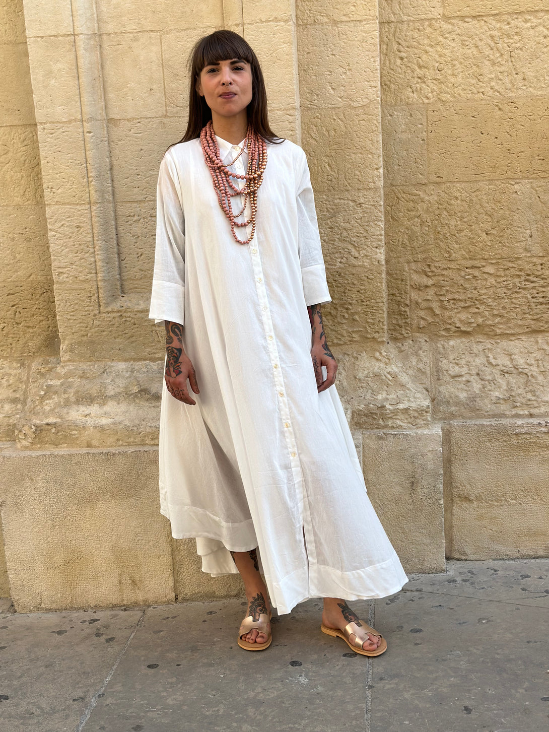 Vestito camicione cotone oversized Hanni-Vestito-Bijondo-bianco-S-M-Bijondo