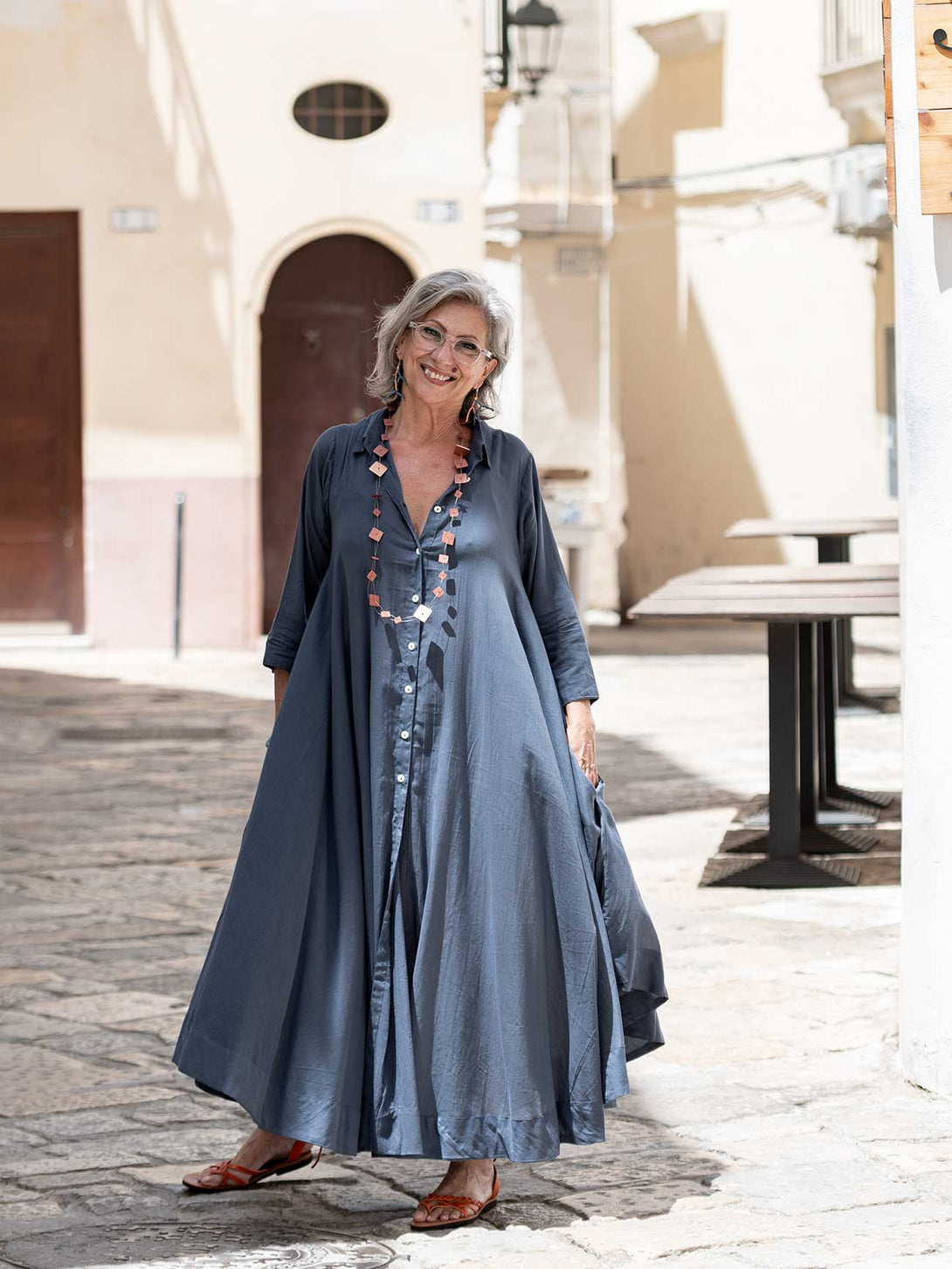 Vestito camicione cotone oversized Hanni-Vestito-Bijondo-blu denim-S-M-Bijondo