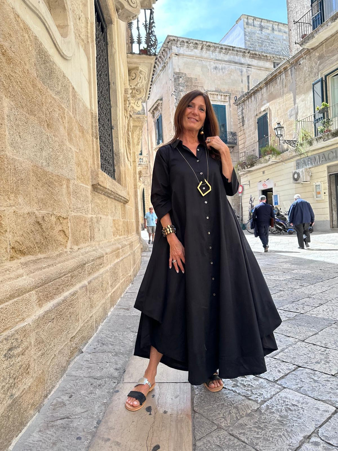 Vestito camicione cotone oversized Hanni-Vestito-Bijondo-nero-S-M-Bijondo