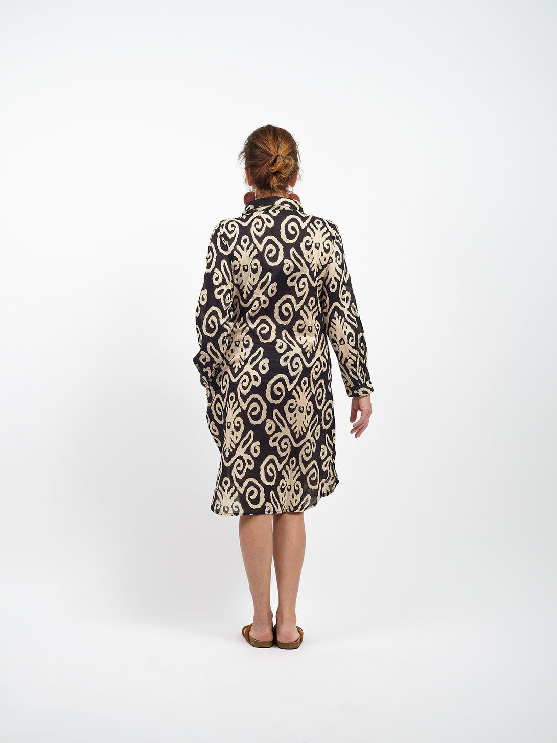 Vestito camicione midi cotone boho Marta-celeste-S-M-Bijondo