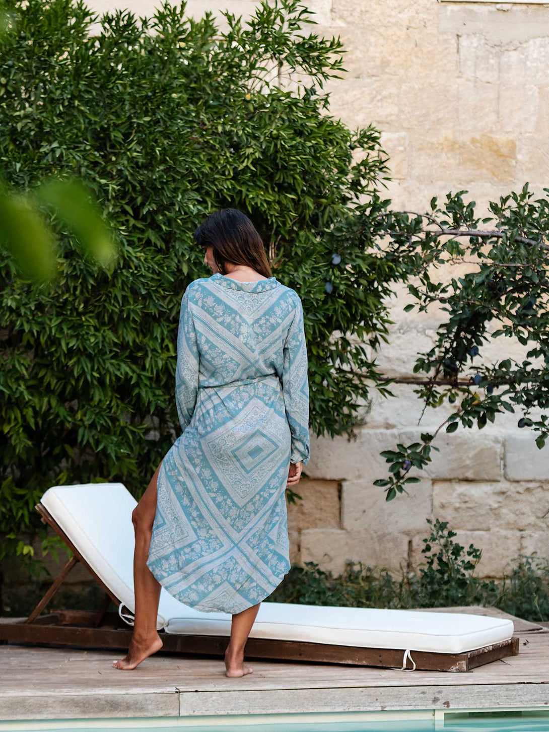 Vestito, camicione rayon con bottoni madreperla e cintura Noelle-Vestito-Lakra-Bijondo