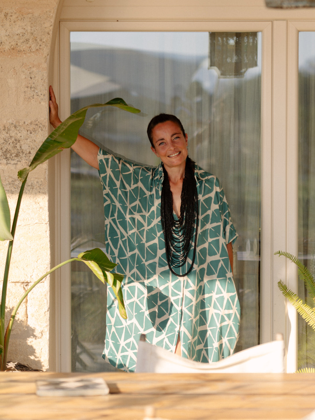 Vestito camicione seta Naida-vestito-WhyY-Turchese-taglia unica-Bijondo