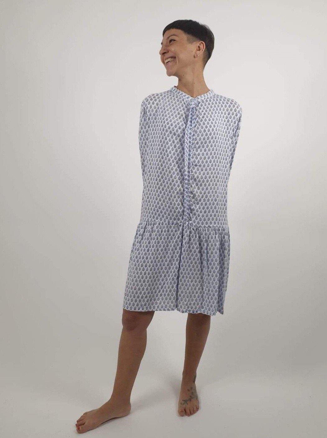 Vestito corto Adriana - blu - Bijondo