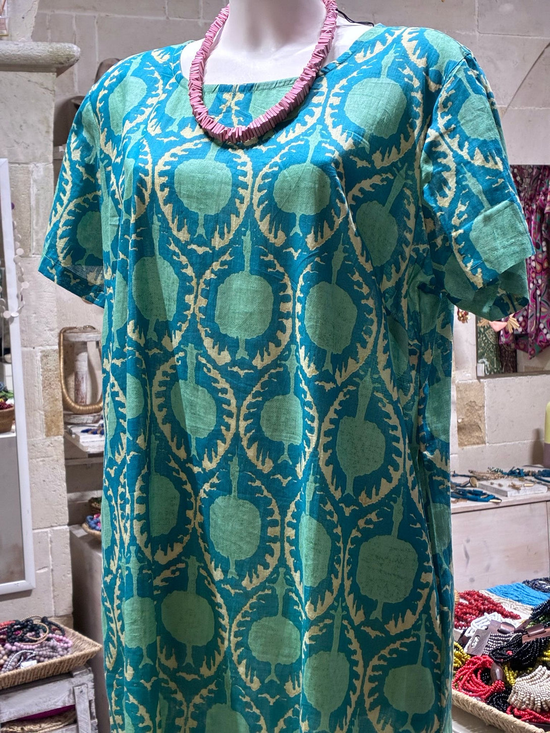 Vestito corto Cotone Melograno-Vestito-Bijondo-Bijondo