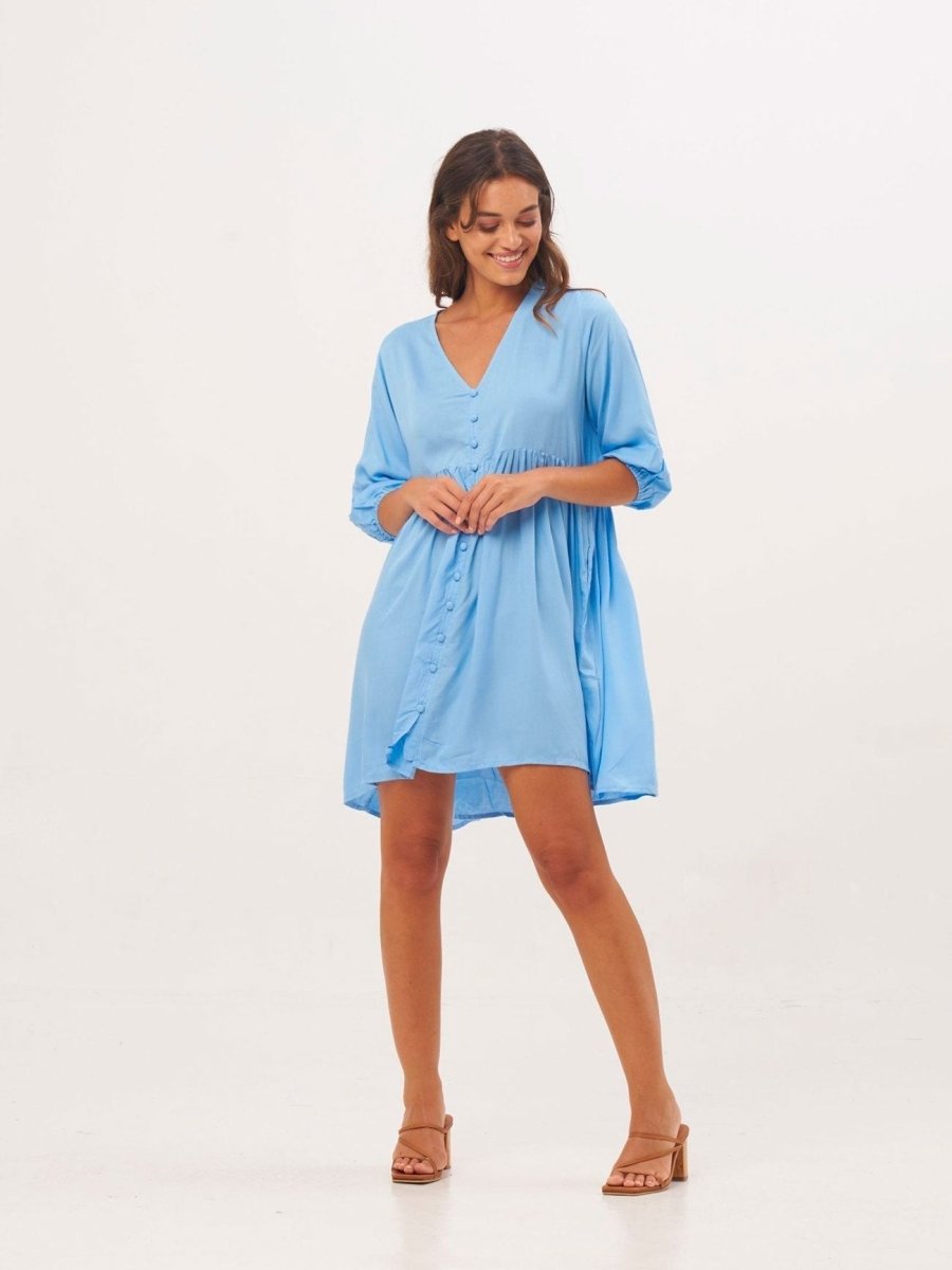 Vestito corto Matilda - celeste - Bijondo