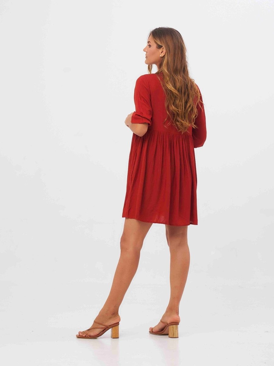 Vestito corto Matilda - ruggine - Bijondo