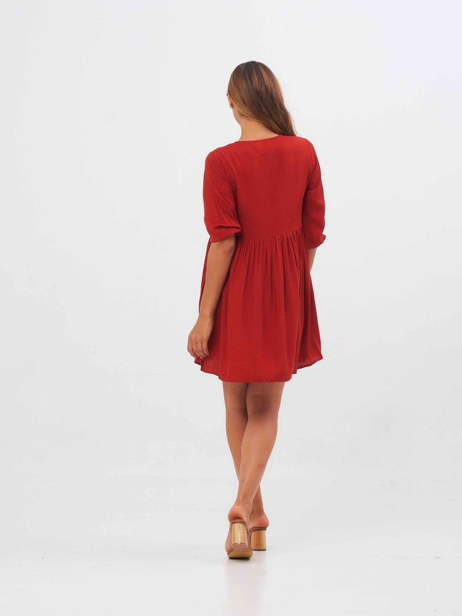 Vestito corto Matilda - ruggine - Bijondo