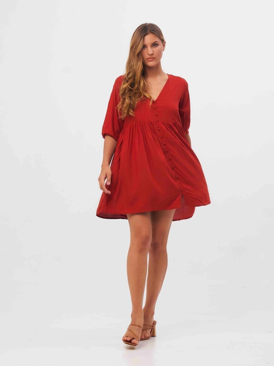 Vestito corto Matilda - ruggine - Bijondo