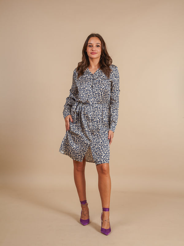 Vestito corto chemisier fantasia Lucy-vestito corto-Bijondo-Bijondo