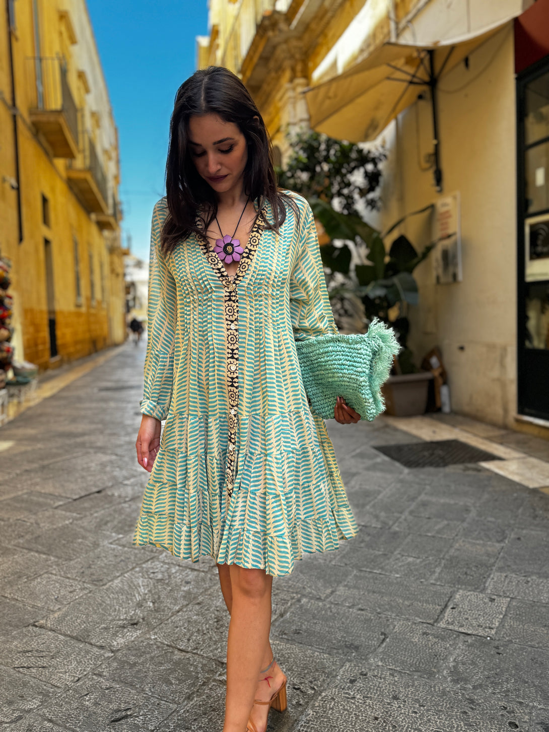 Vestito corto cotone Matilde-vestito-WhyY-Bijondo