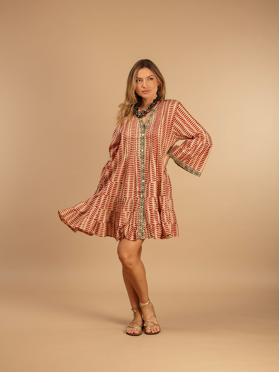 Vestito corto cotone Matilde-vestito-WhyY-Bordeaux-taglia unica-Bijondo