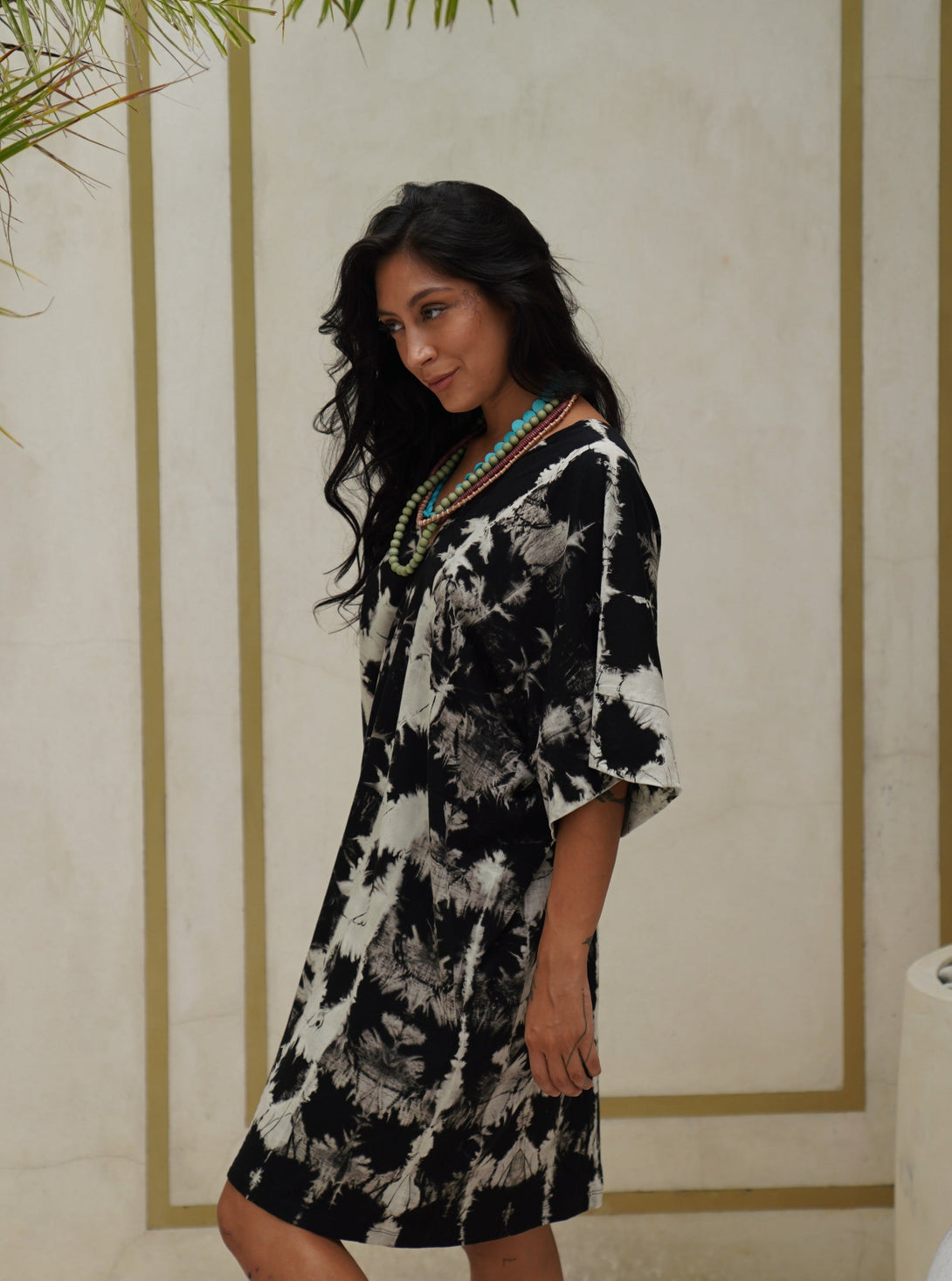 Vestito corto cotone Morena-nero-Bijondo