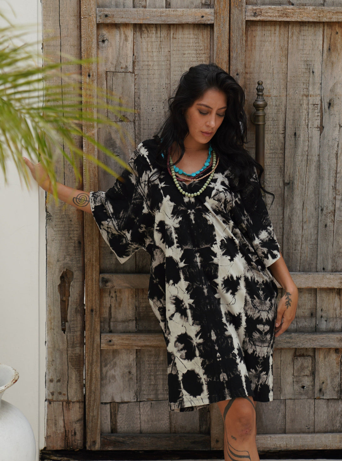 Vestito corto cotone Morena-nero-Bijondo