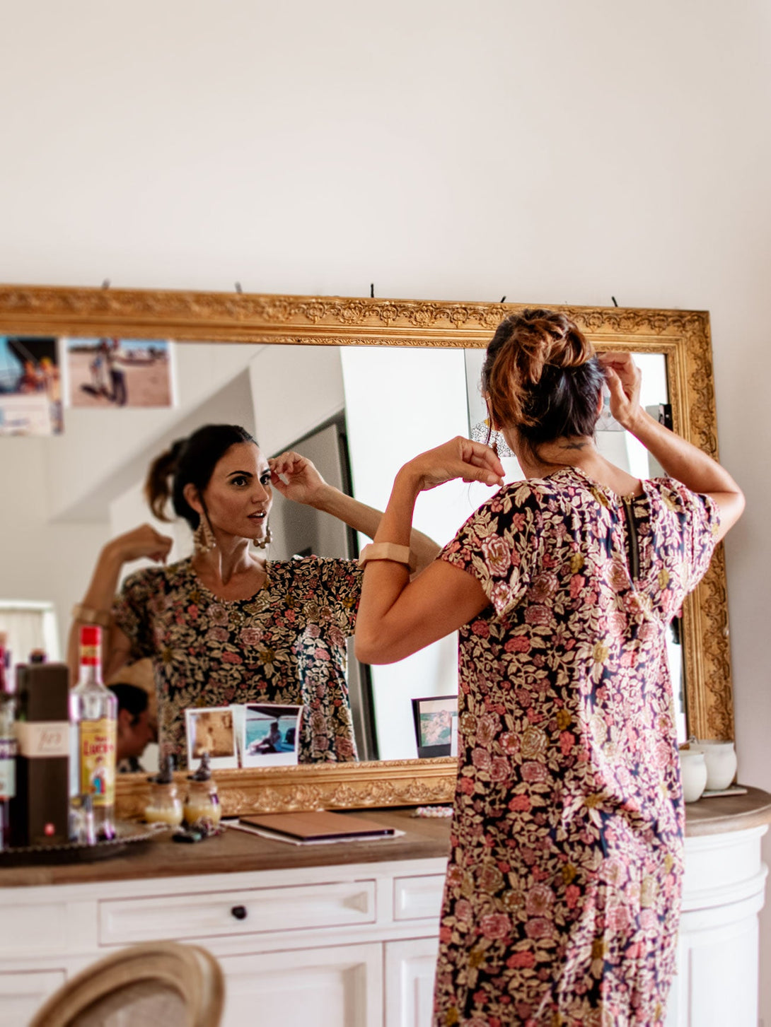 Vestito corto in rayon con zip Adima-verde-taglia unica-Bijondo