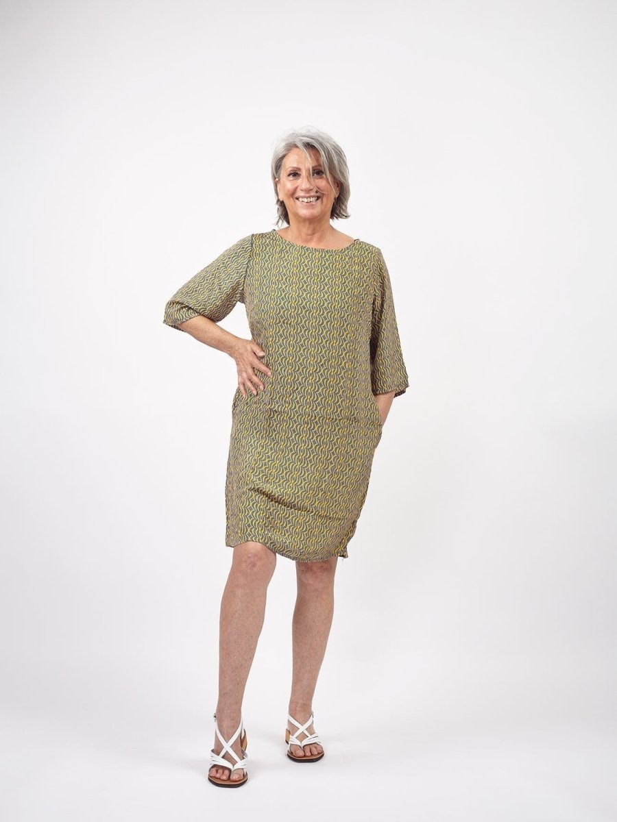 Vestito corto in seta Tracy - nero boho - Bijondo