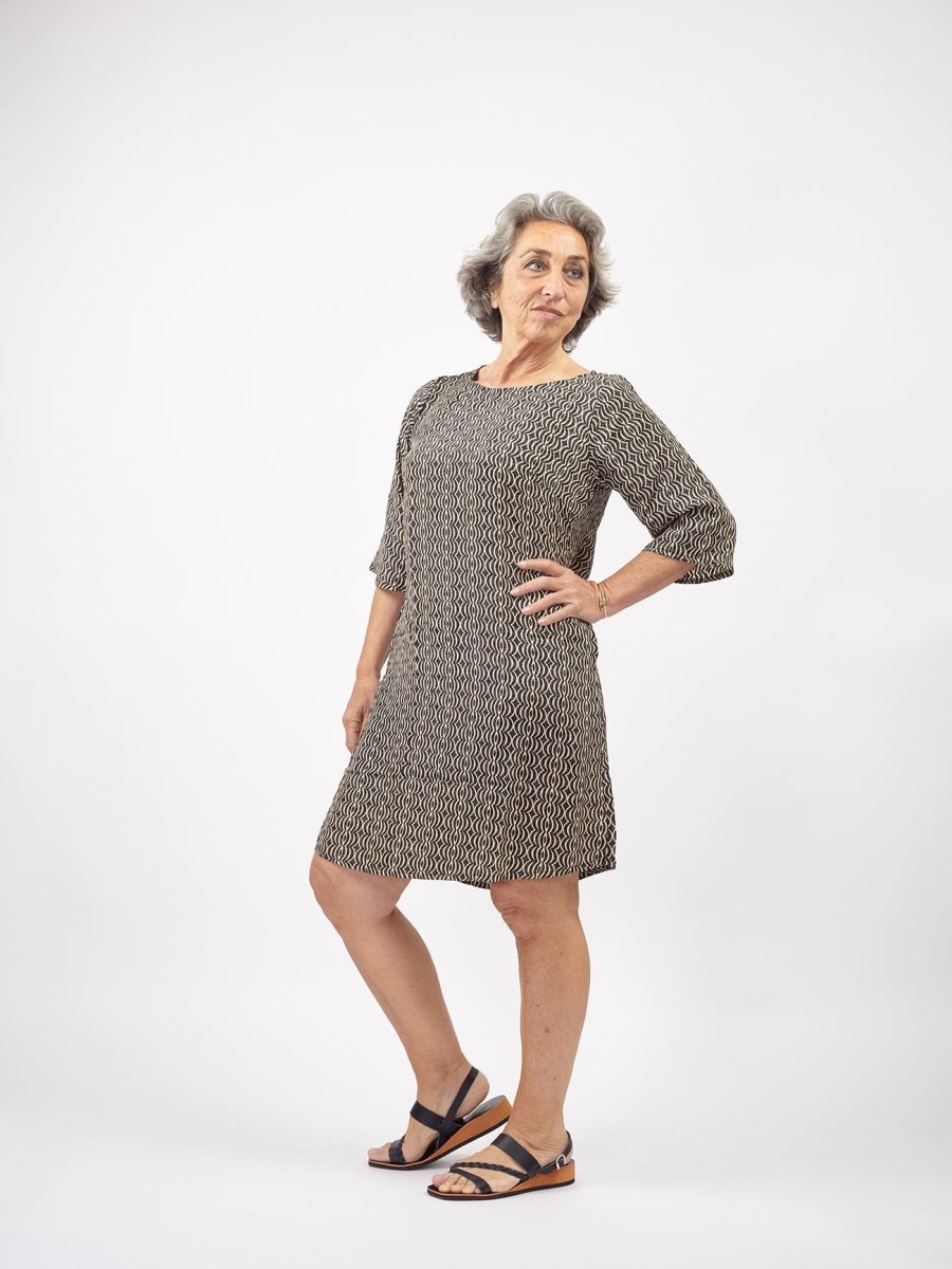 Vestito corto in seta Tracy - nero - Bijondo